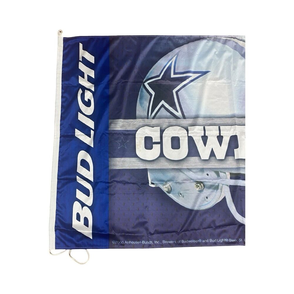 2000 Dallas Cowboys Bud Light & Budweiser Banner Man Cave 60" x 34" Nylon - Picture 2 of 5
